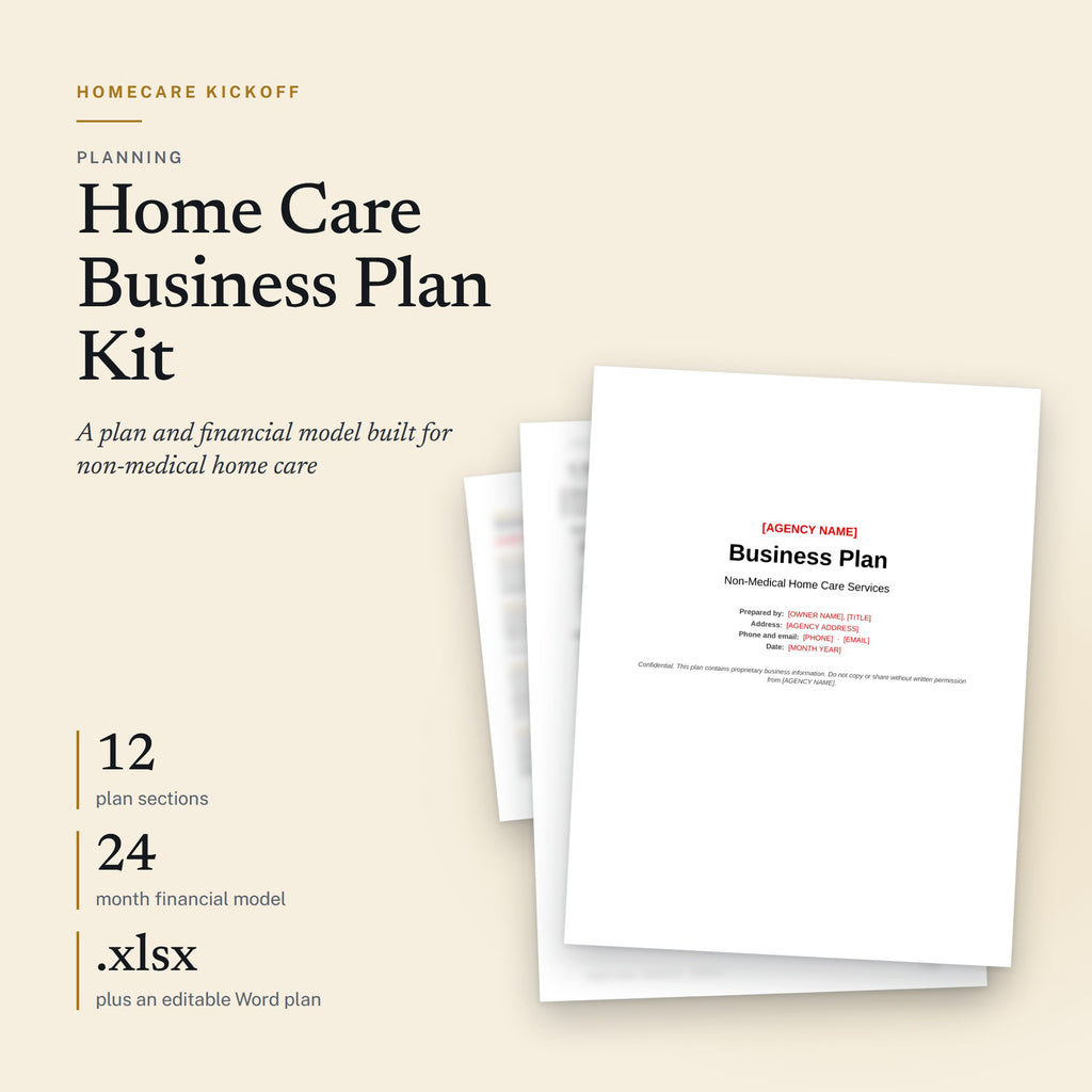 Home Care Business Plan Kit by Homecare Kickoff, product cover