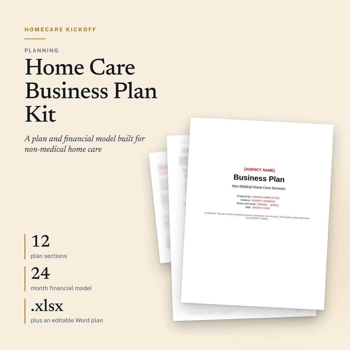 Home Care Business Plan Kit by Homecare Kickoff, product cover
