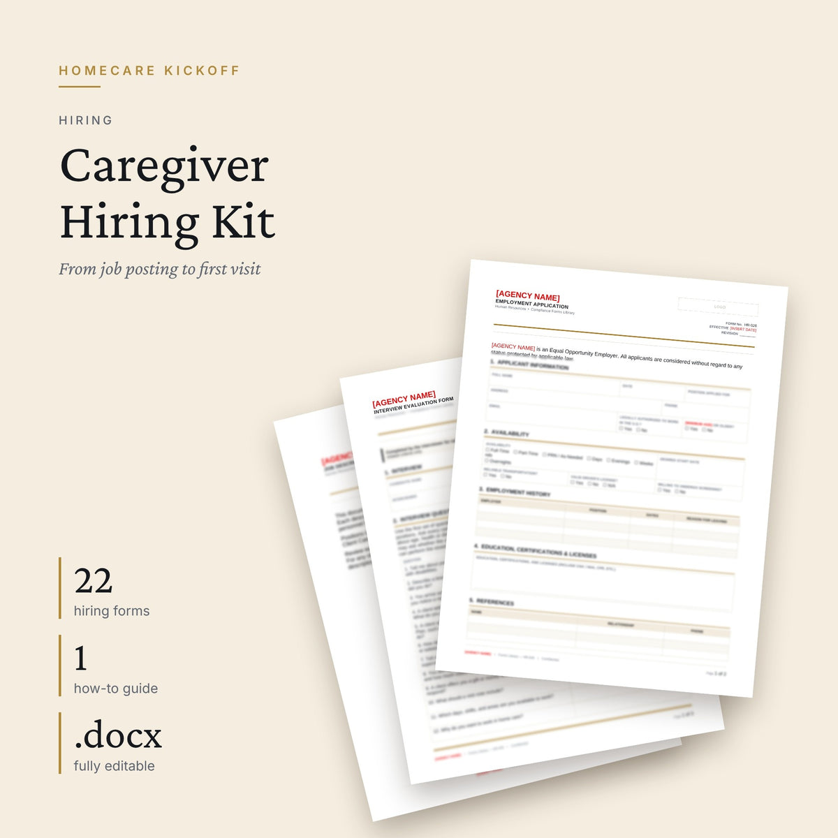 Caregiver Hiring Kit by Homecare Kickoff, product cover