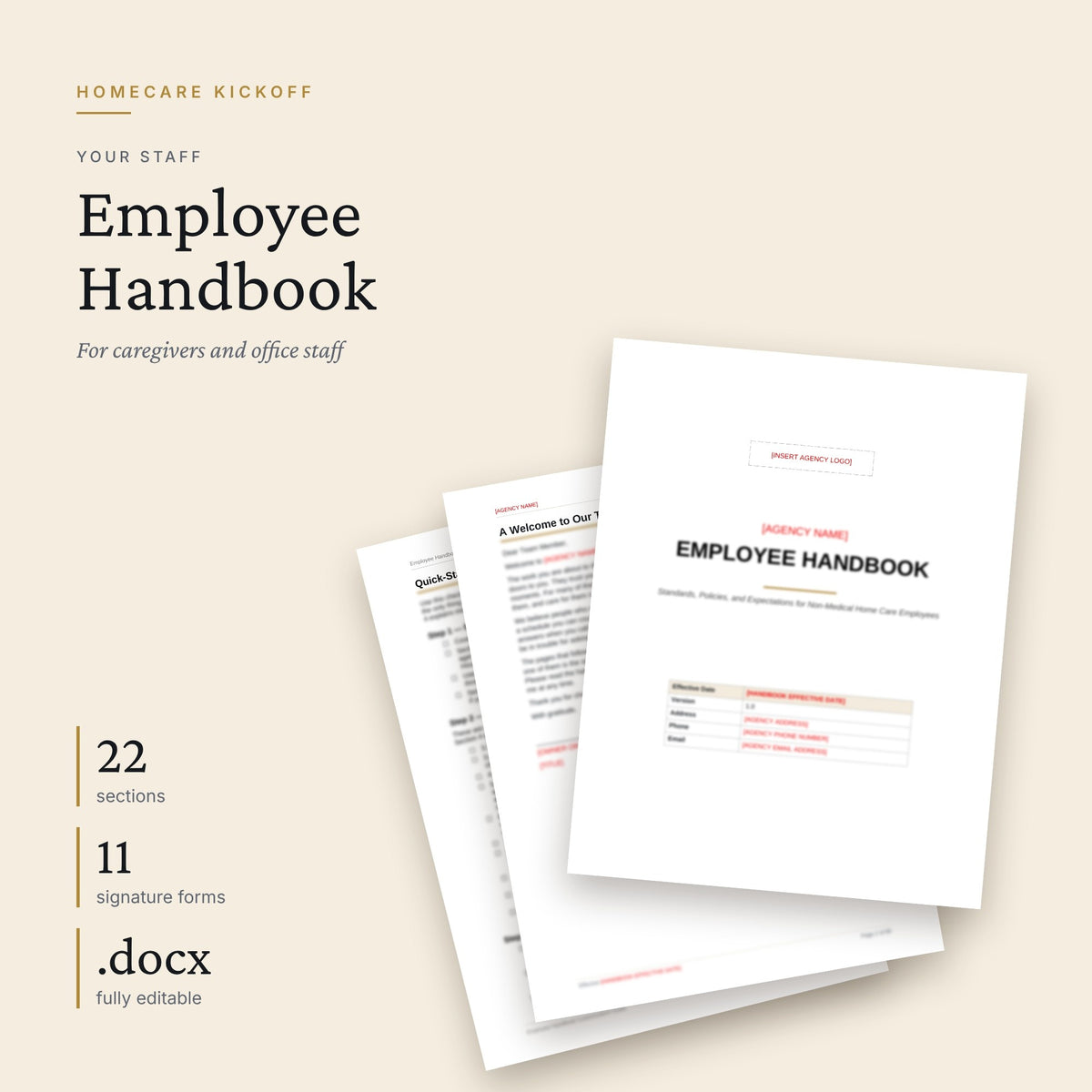 Employee Handbook by Homecare Kickoff, product cover