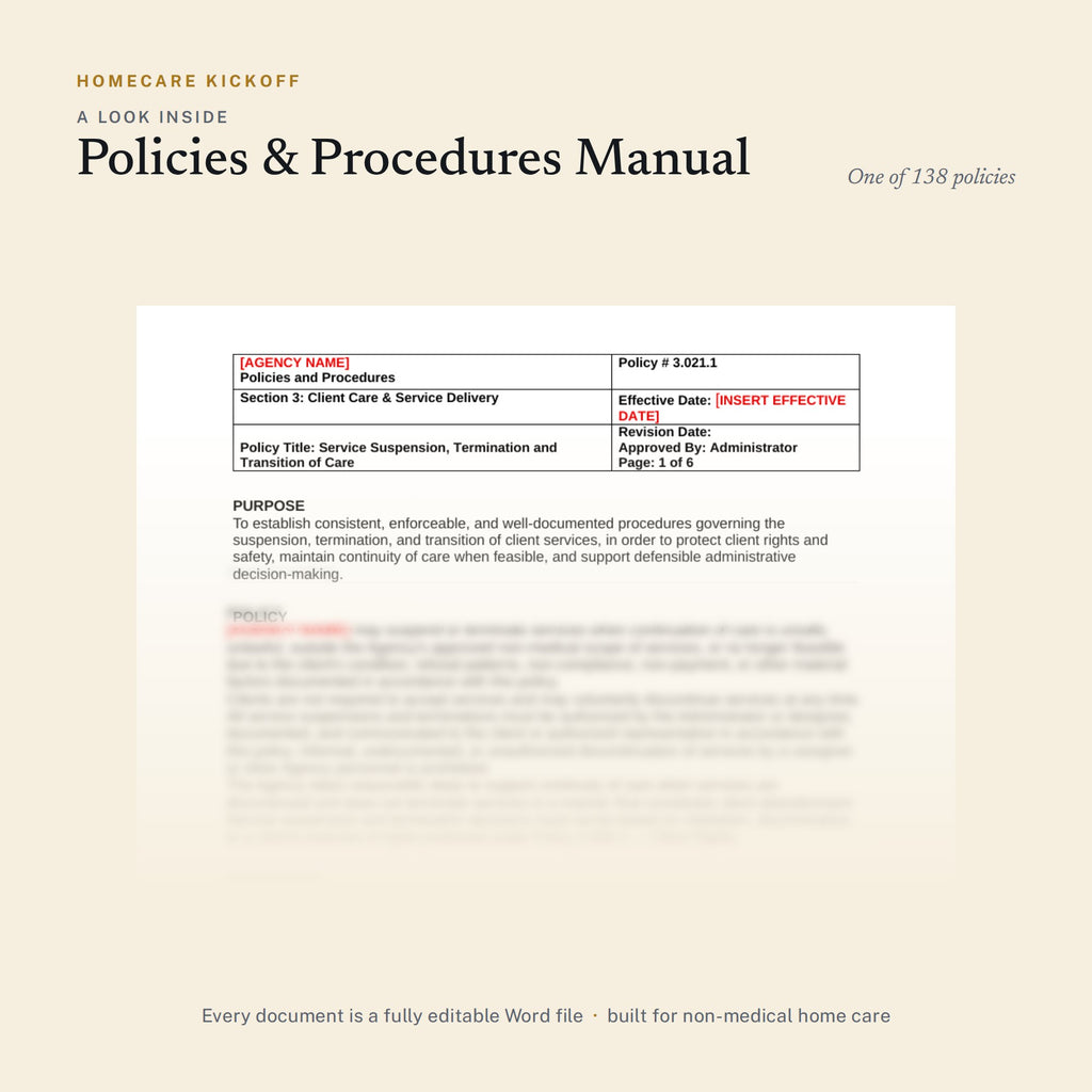 Preview of pages inside the Policies & Procedures Manual