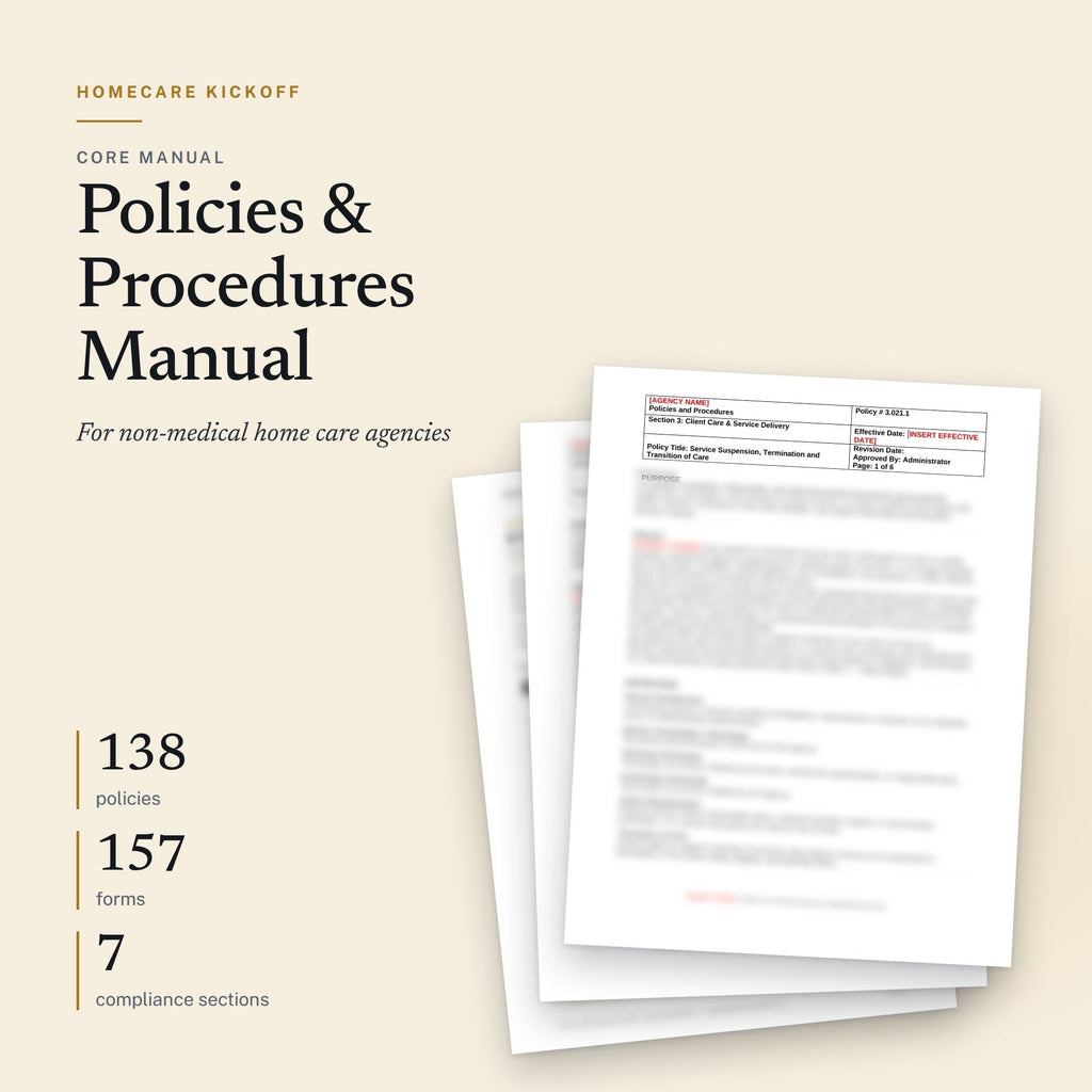 Policies & Procedures Manual by Homecare Kickoff, product cover