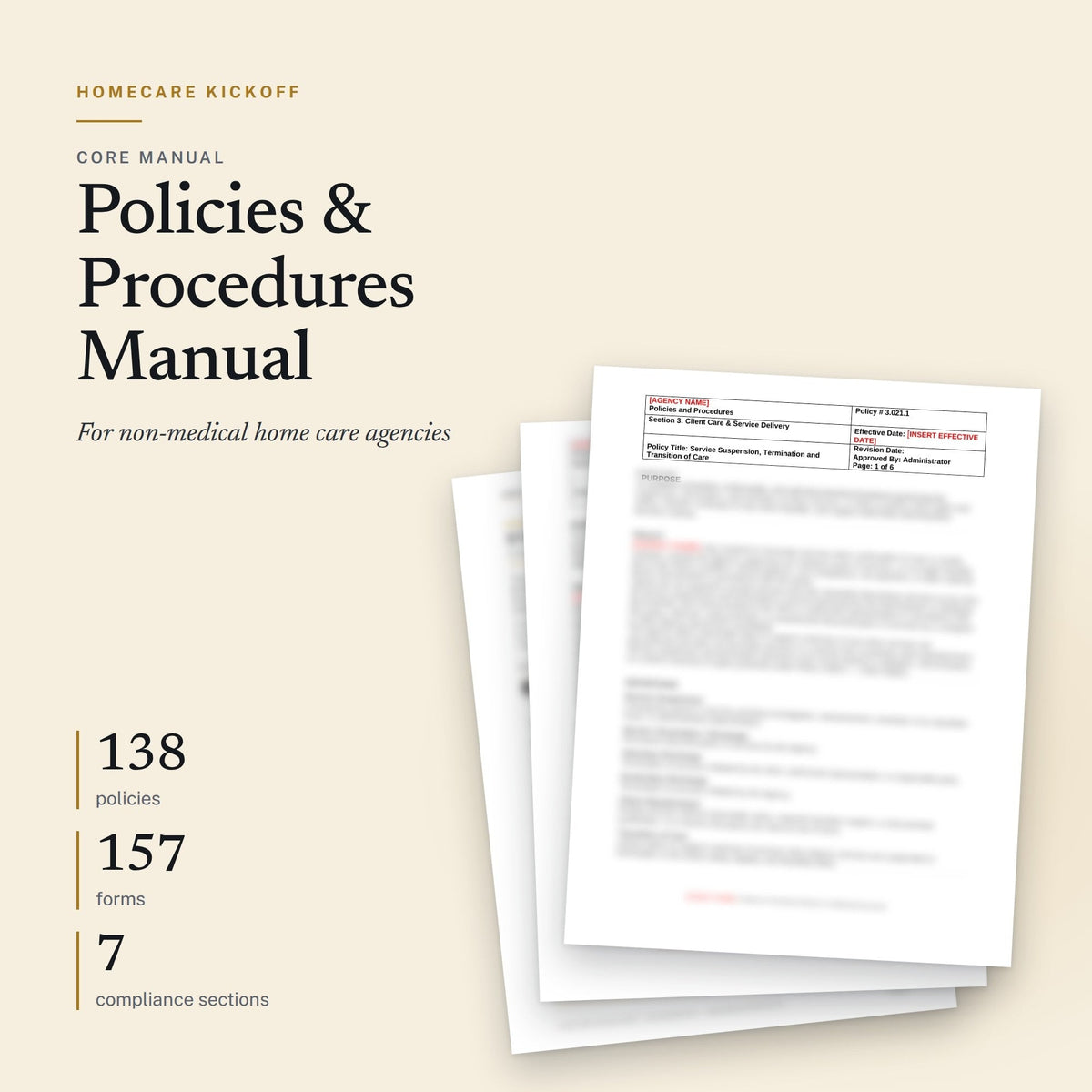 Policies & Procedures Manual by Homecare Kickoff, product cover